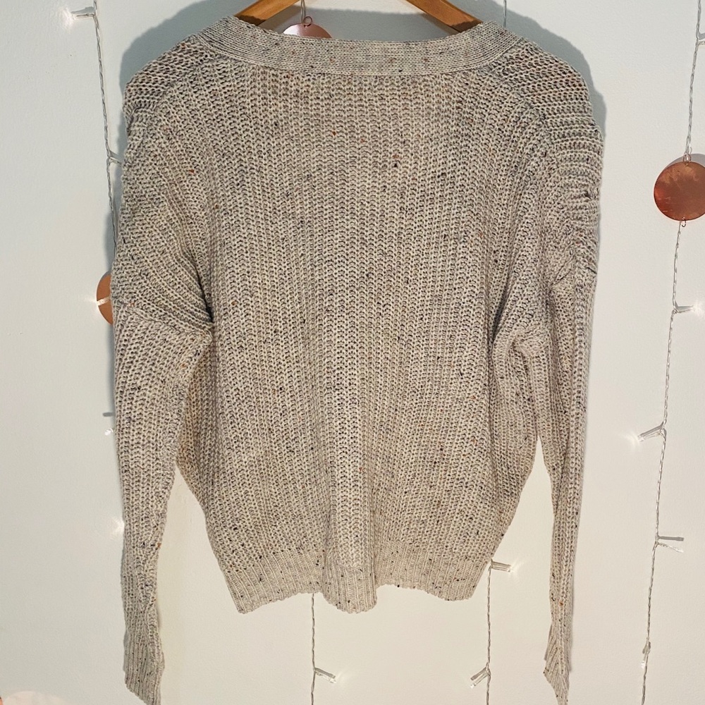 AMP NEW knit beige crop cardigan Size L 🦩 - Picture 4 of 6